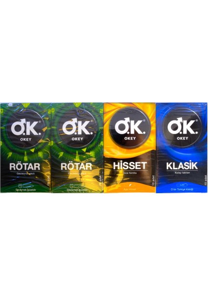 Okey 80'li Karma Set (3 Rötar 10'lu - 3 Klasik 10'lu - 2 Hisset 10'lu ) -VB811