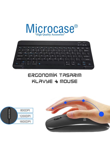 Vestel V Tab Z2 10.1 Inch Bluetooth Klavye + Mouse + Tablet Standı - AL2765