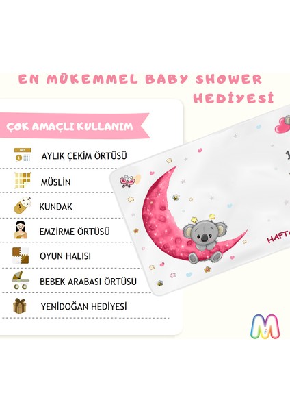 Bebek Anı Battaniyesi, Kız Bebek Yeni Doğan ve Baby Shower Hediyesi