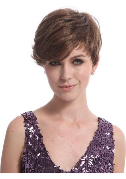 Kadın Moda Kısa Gül Net Tam Kahverengi Saç Bakımı Synthetisch Hiar Kostüm Yanlış Peruk (Yurt Dışından) fiyatları