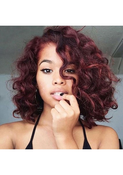 Bayanlar Moda Peruk Kısa Kıvırcık Karışık Açık Sarı Doğal Saç Kadın Perukları (Yurt Dışından)