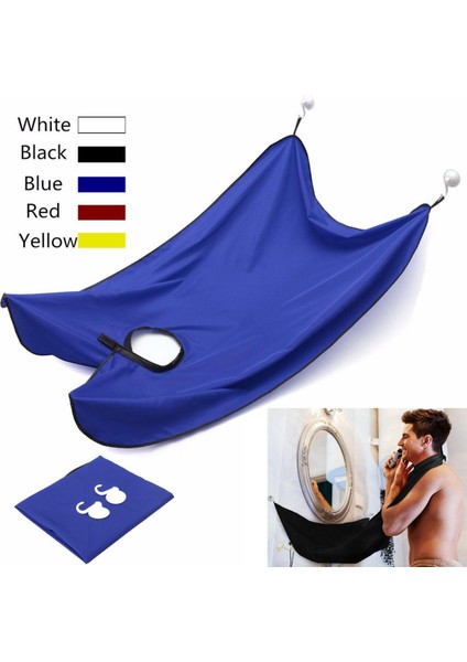 Erkek Yüz Saç Süslemeleri Catcher Sakal Bıyık Önlük Tıraş Önlüğü Pelerin Kumaş Mavi - Mavi (Yurt Dışından)