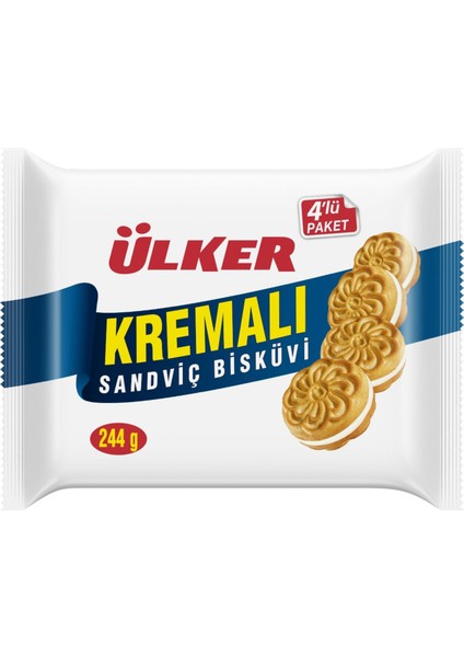 Kremalı Sandviç Bisküvi 4'lü 244 G