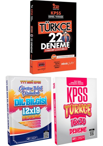 KPSS Türkçe 22 Deneme+Panem Dil Bil Deneme+Panem Türkçe Deneme