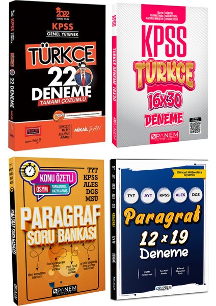 KPSS Türkçe 22 Deneme+Panem Türkçe Deneme+Panem Paragraf Soru B+Panem Paragraf Deneme