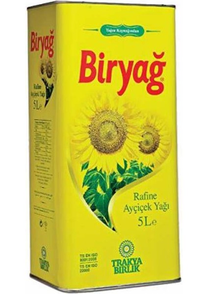 Trakyabirlik Biryağ Ayçiçek Yağı 5 Lt