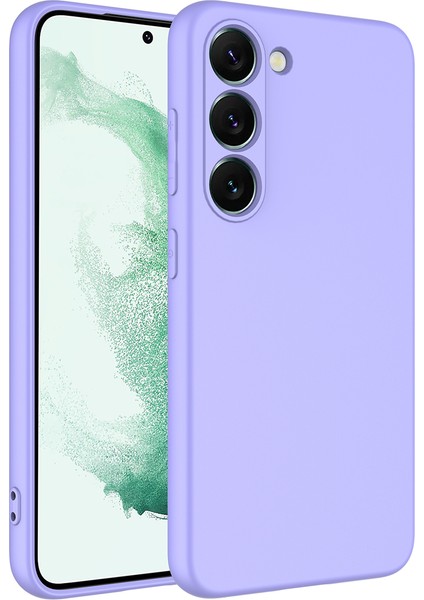 Samsung Galaxy S23 Plus Uyumlu Kılıf Kamera Korumalı Içi Kadife Logosuz Mara Lansman Silinebilir Kılıf Lila