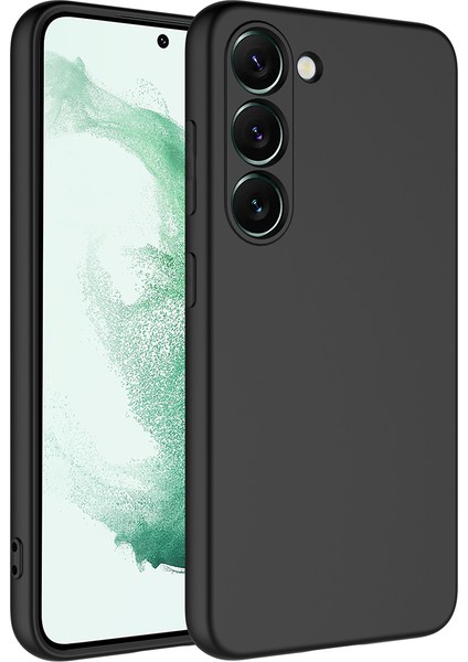 Samsung Galaxy S23 Plus Uyumlu Kılıf 3D Kamera Korumalı İçi Kadife Mara Lansman Yumuşak Kapak Siyah
