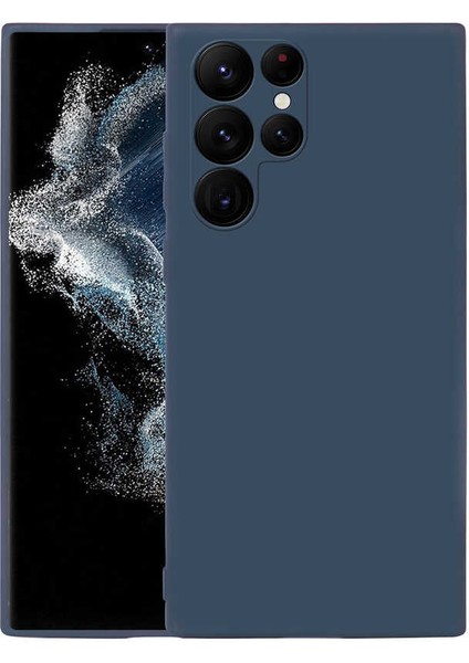 Samsung Galaxy S22 Ultra Uyumlu Kılıf 3D Kamera Korumalı İçi Kadife Mara Lansman Yumuşak Kapak Lacivert