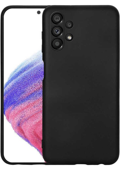 Samsung Galaxy A13 4G Uyumlu Kılıf 3D Kamera Korumalı İçi Kadife Mara Lansman Yumuşak Kapak Siyah