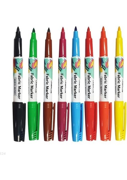 Tekstil Kumaş Kalemi Markörü 8 Li Keçeli Kalem Fabric Marker Tekstil Markörü 8 Renk 1  Paket