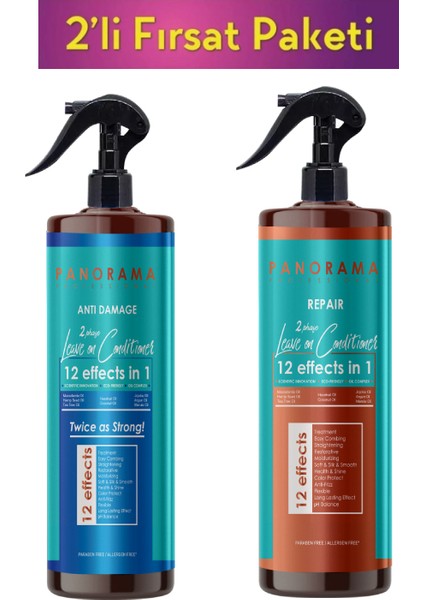 Proffesıonal Two Phase Leave On Condıtıoner Repaır + Antı Damage Fön Suyu 400 ml Set