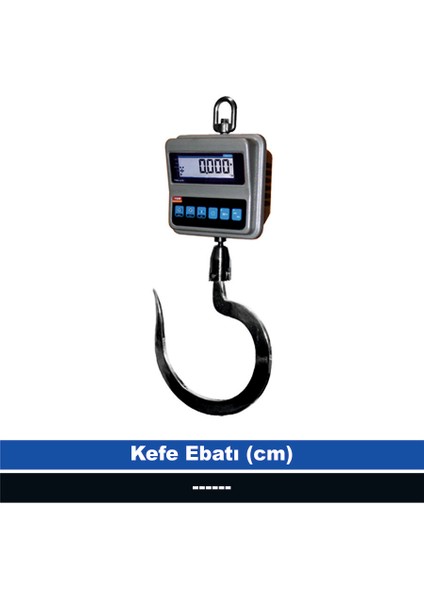 Teb 300 kg 50 gr Çengel (Kancalı) Tartım Baskülü (Onaylı)