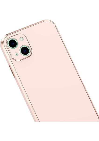 iPhone 14 Pro ile Uyumlu Kılıf Gold Kenar Pastel Renkli Halcyon Z-Bark Kapak Lila