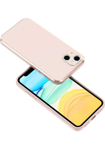 iPhone 14 Pro ile Uyumlu Kılıf Gold Kenar Pastel Renkli Halcyon Z-Bark Kapak Lila