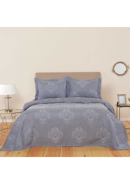 Amelie Indigo Çift Kişilik Yatak Örtüsü Set