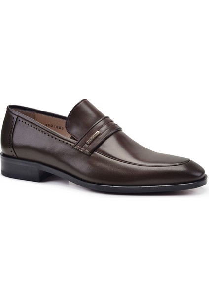 Kahverengi Klasik Loafer Kösele Erkek Ayakkabı -22001-