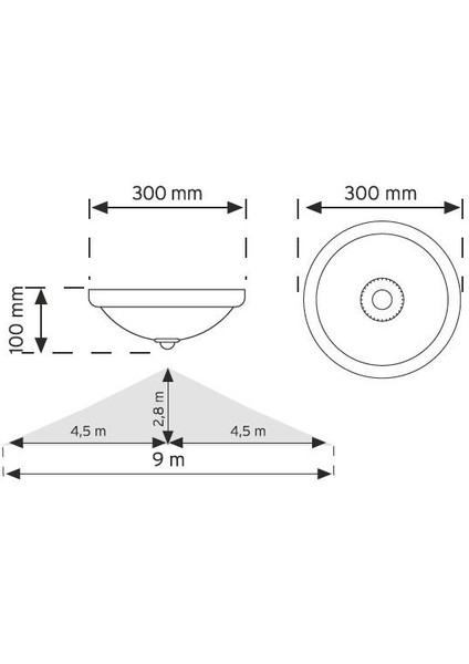 18W Sensörlü Ledli Tavan Armatürü (Beyaz-10 Adet)