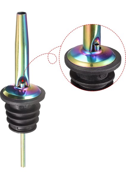 2 Adet Rainbow Paslanmaz Çelik Şişe Dökücü-Şişe Tıpası-Likör,şarap,zeytinyağı, Içecek Dökme Aparatı