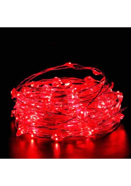 10 Metre Battery Red LED Light 10 Metre Pilli Kırmızı LED Işık Kırmızı Pilli Işık Dekorasyon Işığı