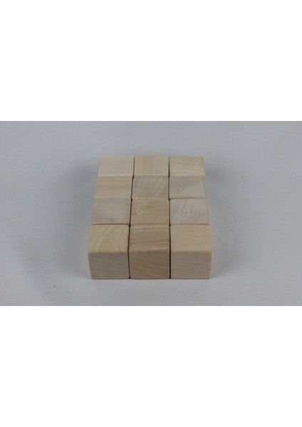 aliwooden 12 Li Naturel Büyük Küp (5 Cm)