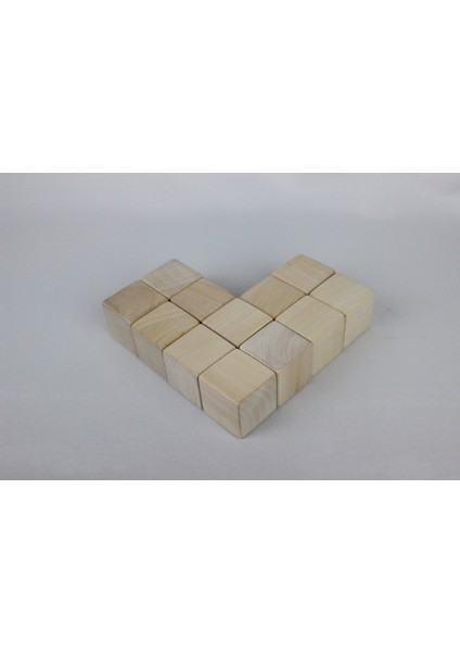 aliwooden 12 Li Naturel Büyük Küp (5 Cm)