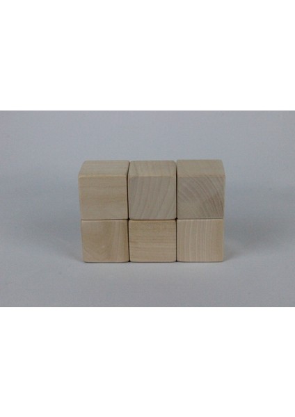 aliwooden 6 adet Naturel Büyük Küp (5 Cm) (NATUREL)