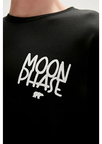 MOON PHASE T-SHIRT SİYAH Erkek T-Shirt 23.01.07.030-C01 modelleri