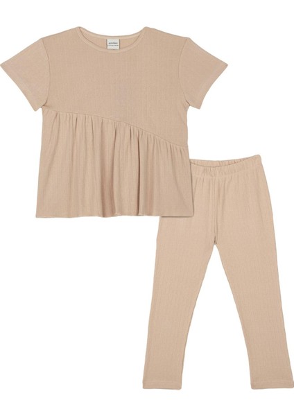 Pembe Jakar Kısa Kollu Pijama Takımı