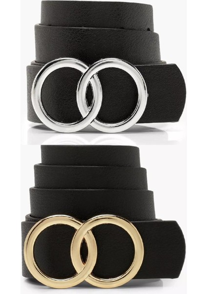 2 li Gold Gümüş Çift Halka Kemer S27238