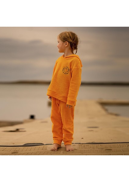 Turuncu Havlu Kapişonlu Eşofman Takımı