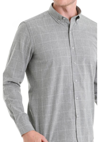 Yeşil Comfort Fit Desenli Pamuklu Uzun Kol Casual Gömlek fırsatları