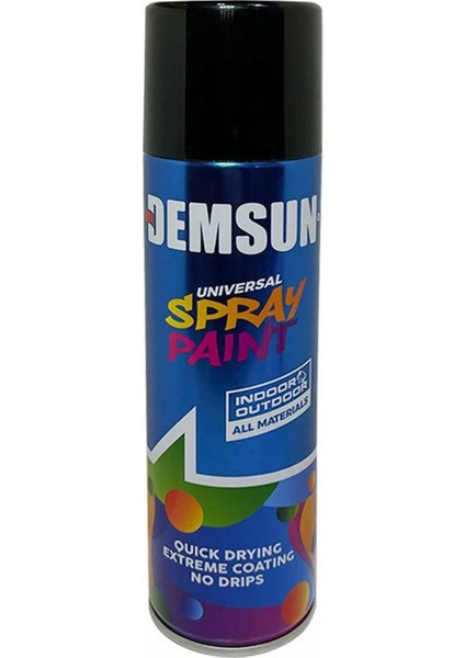Demsun Akrilik Efektli Sprey Boya Parlak Siyah 200 ml RAL9005