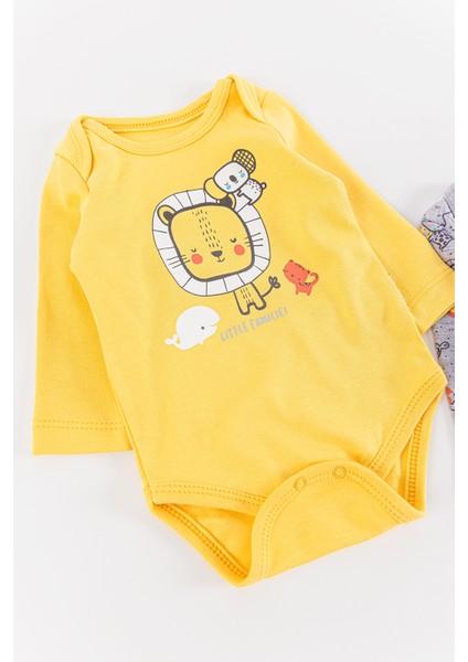 Figürlü 2'li Erkek Bebek Çıt Çıtlı Body Zıbın Takımı fiyatları