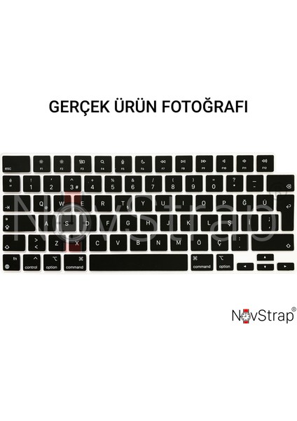 Novstrap Apple Macbook Pro 16 Inç M1 A2485 ile Uyumlu Türkçe Q Klavye Siyah Klavye Koruyucu Kılıf