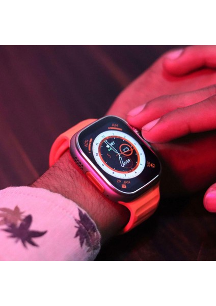 Watch 8 Ultra Dt No:1 49MM Nfc Tansiyon Oksijen Nabız Ölçer Uyku Takibi Ios Android Uyumlu Akıllı Saat Gri-Turuncu