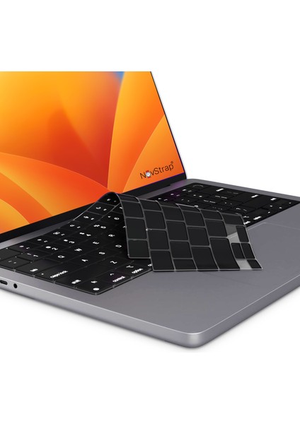Apple Macbook Air M1 A2337 13 Inç Uyumlu Türkçe Q Klavye Slim Siyah Klavye Koruyucu Kılıf