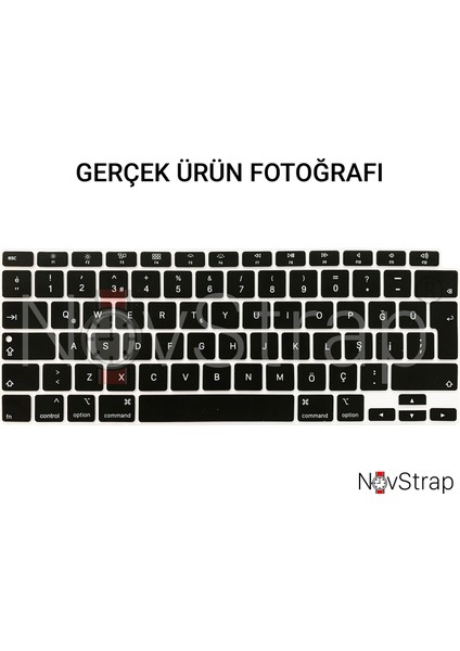 Apple Macbook Air M1 A2337 13 Inç Uyumlu Türkçe Q Klavye Slim Siyah Klavye Koruyucu Kılıf