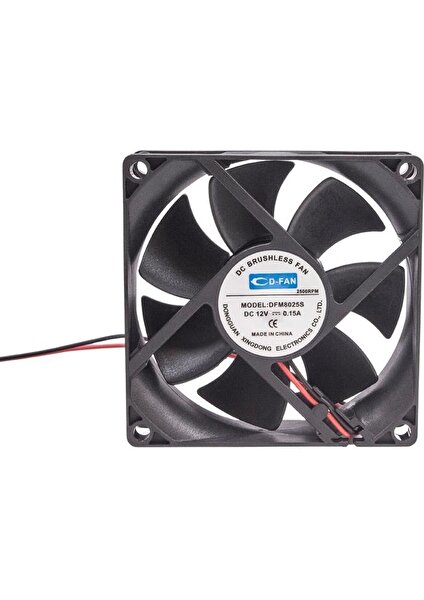 DFM8025S 80X80X25MM 12V 0.15A Fan - 2 Kablolu