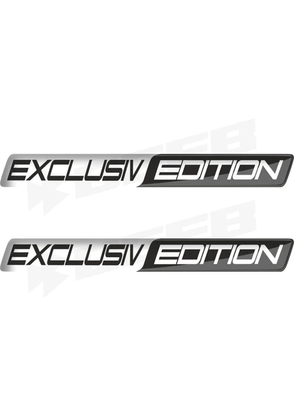 Exclusiv Edition Long 3 Boyutlu Damla Sticker Siyah