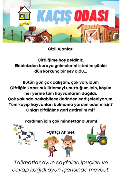 Kayıp Hayvanlar Nerede? /şifreleri Çözme /bilmeceleri Çözme /dedektif Oyunu / Eğitici Oyun / 3-6 Yaş