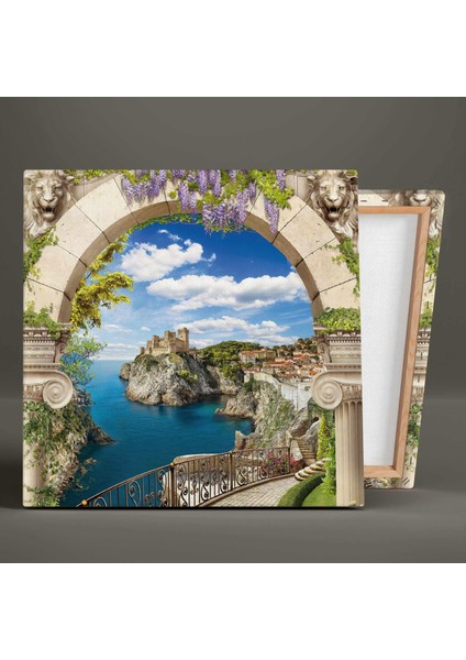 Tarihi Kemer Doğal Güzellik Manzara Leylak Çiçekleri Kanvas Tablo fiyatları
