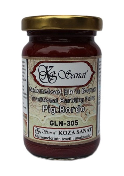 Geleneksel Ebru Boyası 105CC GLN-305 Pigment Bordo