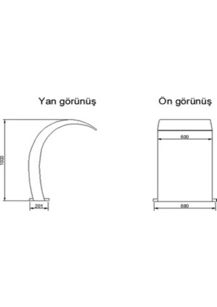 Sefa Havuz Şelalesi Paslanmaz Arcade Model 600x1000 Cm 304 Kalite 1,20 Mm