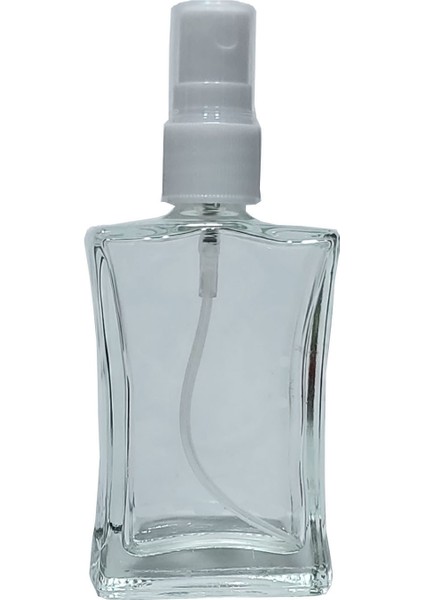 1 Adet 50 ml Boş Kolonya ve Parfüm Şişesi Beyaz Renk Sprey