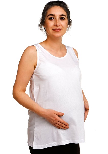 Kolsuz Rahat Kalıp Modal Pamuklu Hamile Tshirt