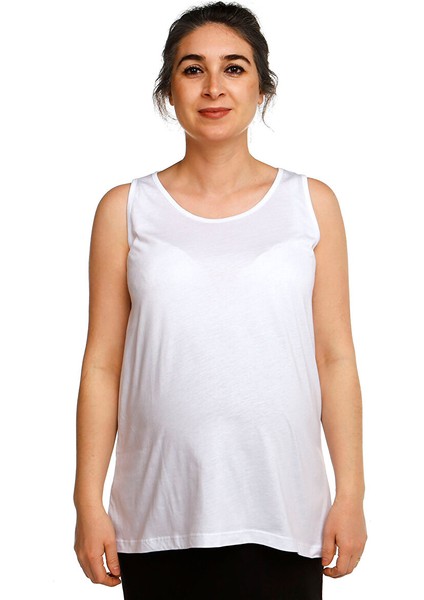 Kolsuz Rahat Kalıp Modal Pamuklu Hamile Tshirt