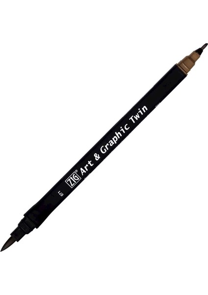 Art&graphic Twin Çift Uçlu Keçe Grafik Kalemi 71 Mid Brown
