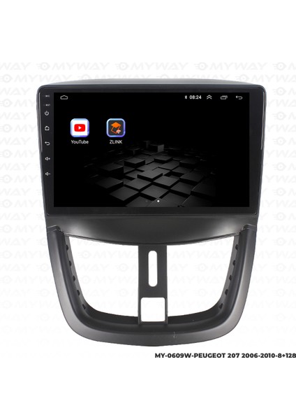 Peugeot 207 Android Multimedya Carplay Navigasyon Ekran - 8gb RAM+128 GB HDD - Myway fırsatları
