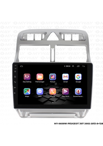 Peugeot 307 Android Multimedya Carplay Navigasyon Ekran - 8gb RAM+128 GB HDD - Myway indirimleri